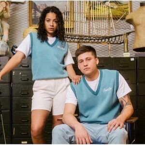 BOGEY BOYS‎ V-Neck Sweater Vest Blue men's Medium NWT Unisex